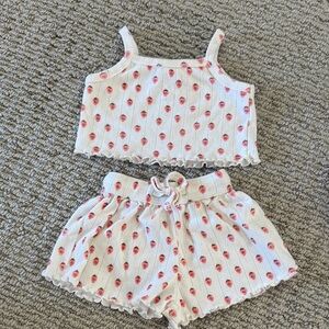 Strawberry Print Tank and Shorts Set